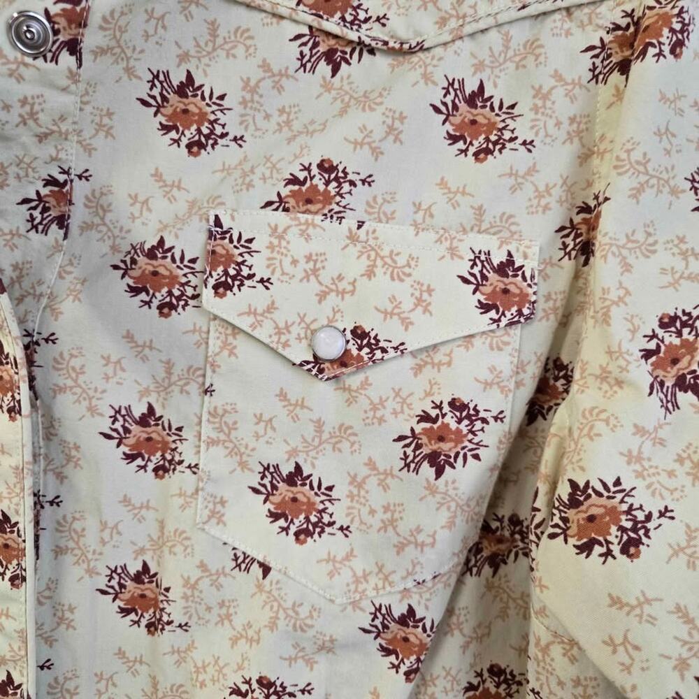 Roper Floral Western Pearl Snap Long Sleeve Shirt - Size L - Picture 5 of 6